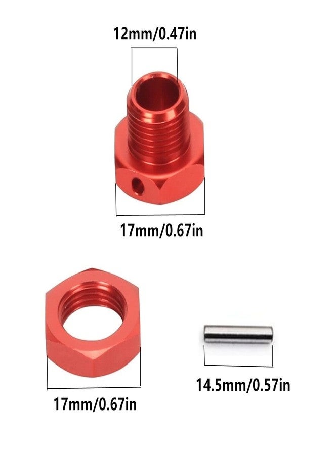 Dantenron RC Aluminum 17mm Wheel Hex Nuts with Wheel Hub Wrench Repair Tool Set Upgrades Part for 1/8 RC Cars Trucks Off Road Buggy Arrma Typhon Kraton 6S 3S Traxxas E-Maxx E-Revo Mojave (Red) - Image 3